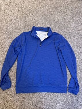 Men's Turtleson Royal Blue Quarter-Zip Performance Sweater